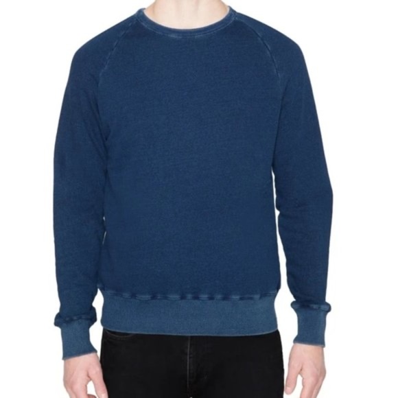 SLATE & STONE Mens Cooper OverDye Raglan Sweatshirt in Lake Blue Size XL… - Picture 1 of 7
